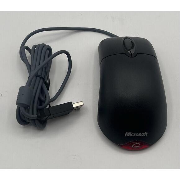 Microsoft Wheel Mouse Optical 1.1A USB and PS/2 Compatible X802382- Black - Picture 1 of 2